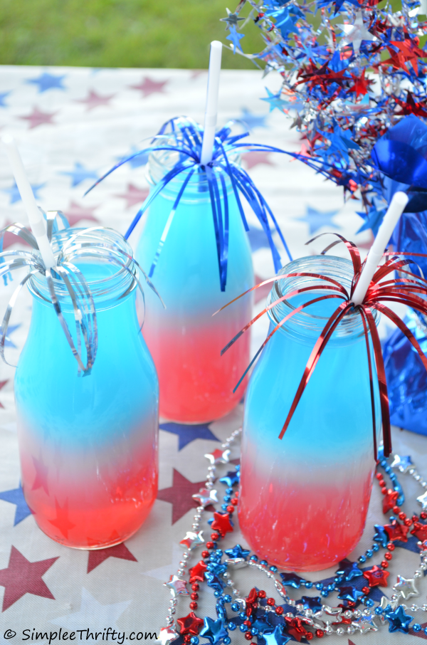 Patriotic Red White and Blue Layered Drink