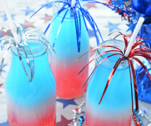 Patriotic Red White and Blue Layered Drink