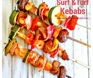 Bourbon Glazed Surf and Turf Kebabs