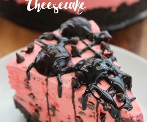 Oreo Cherry Chocolate Chip No Bake Cheesecake