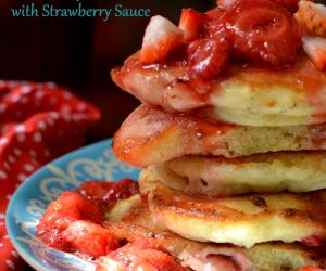 Strawberry Pancakes with Strawberry Sauce