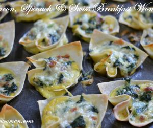 Bacon Spinach Swiss Wontons