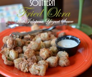 Southern Fried Okra with Jalapeno Yogurt Sauce