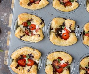 Puff Pastry Caprese Cups