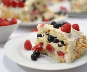 Almond Scented Red White & Blue Cake