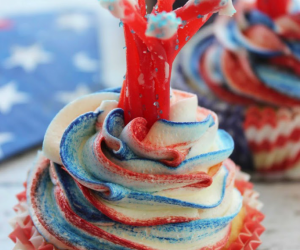 Firecracker Vanilla Cupcakes (4th of July Recipe)