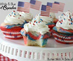 Red, White & Blue Swirl Cupcakes