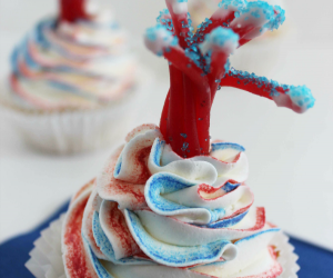 Patriotic Fireworks Cupcakes