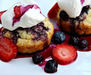 Blueberry & Strawberry Shortcake Recipe with Lemon Zest Whip Cream