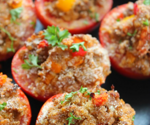 Ground Pork Stuffed Tomatoes