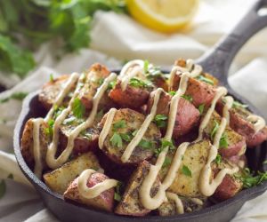 Roasted Herb Potatoes with Garlic Cumin Aioli