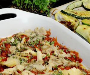 Zucchini Lasagna with Mushrooms & Microgreens