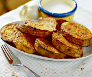 Marinated and Sliced Grilled Potatoes