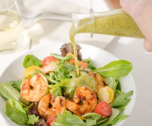 Blackened grilled shrimp salad