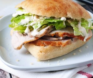 Caesar Pork Tenderloin Sandwiches