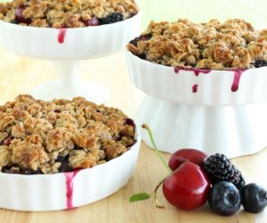 Gluten-Free Blackberry, Blueberry and Cherry Crisp