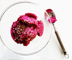 Coconut Raspberry Ice-Cream (No Machine Needed)