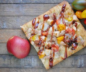 BBQ Chicken Sausage Apple Flatbread Pizza