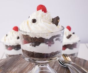 Blueberry raspberry chocolate trifles