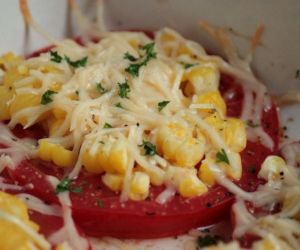 Roasted Parmesan Tomatoes with Corn