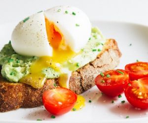 Soft boiled eggs on avocado toast