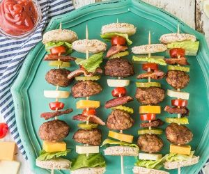 Bacon Cheeseburger Kebabs