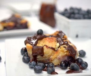 Chocolate Blueberry Bread Pudding