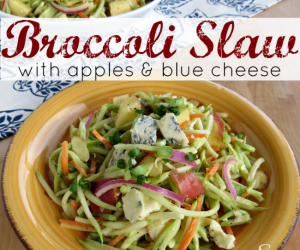 Broccoli Slaw with Apples & Blue Cheese