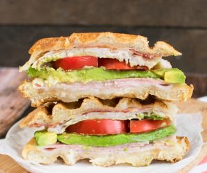 Turkey Club Waffle Sandwich