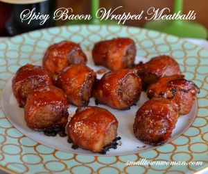 Spicy Bacon Wrapped Meatballs