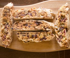 Cherry Cranberry and Pistachio Biscotti