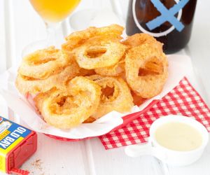 Old Bay Onion Rings and Lemon Dipping Sauce