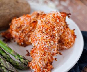 Cheesy Roasted Red Pepper Chicken Strips