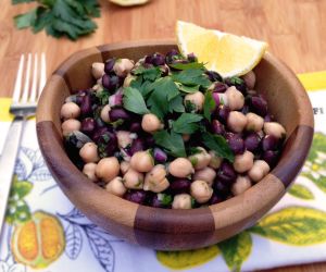 Two Bean Salad with Garlic Lemon Vinaigrette