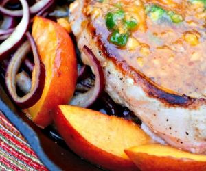 Pork Chops with Peach Jalapeno Sauce