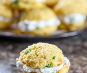 Jalapeno Cornbread Whoopie Pies with Bacon Goat Cheese