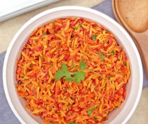 Rainbow Carrot Slaw with Ginger Sesame Dressing