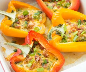 Breakfast Stuffed Peppers -- Oven or Slow Cooker