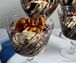 Peanut Butter Mousse with Caramelized Cashew Brittle