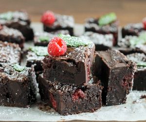 Raspberry Mint Brownies