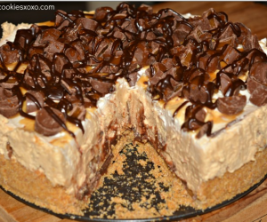 No-Bake Hot Fudge Rolo Cheesecake