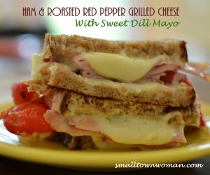 Ham & Roasted Red Pepper Grilled Cheese with Sweet Dill Mayo