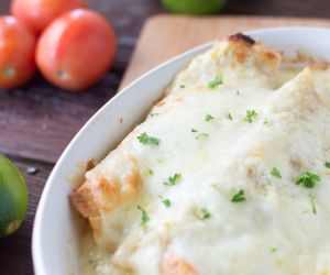 Enchiladas with Verde Salsa White Sauce