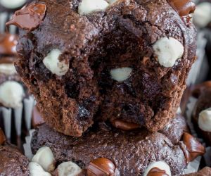 Triple Chocolate Brownie Zucchini Muffins