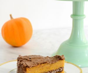Pumpkin Maple Cake with Chocolate Coconut Buttercream Frosting