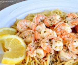 Lemon Fennel Shrimp with Spaghetti