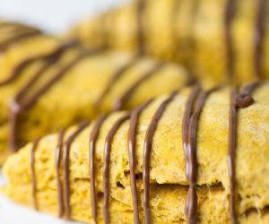 Pumpkin Scones with a Nutella Drizzle