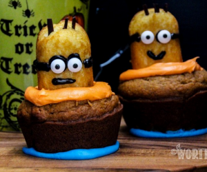 Minion Pumpkin Cupcakes