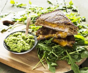 french toast with avocado dip