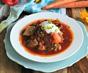 ONE POT ROASTED RED BEET BEAN SOUP WITH PORK